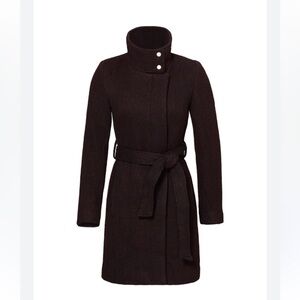 NWT Marc New York Andrew Marc Burgundy Wool Tie Coat Size 2 Chianti Tristina